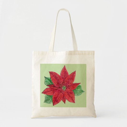 Poinsettia Canvas tas - Mint Green (Voorkant)