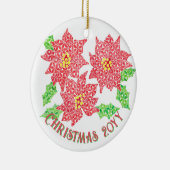 Poinsettia Ceramic Ornament (Rechts)