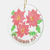 Poinsettia Ceramic Ornament (Links)
