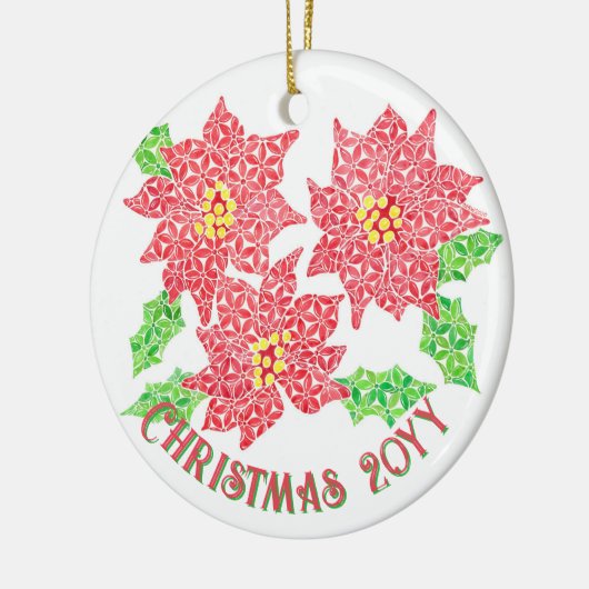 Poinsettia Ceramic Ornament (Links)