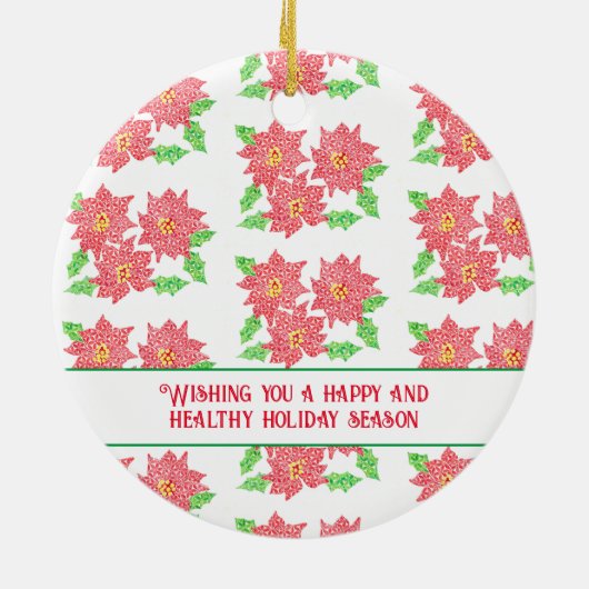 Poinsettia Ceramic Ornament (Achterkant)