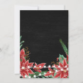 Poinsettia Chalkboard Kerstrepesal Dinner Kaart (Achterkant)