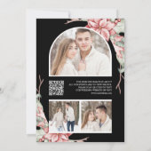 Poinsettia Christmas Candle Black Photo Wedding Save The Date (Achterkant)