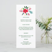 Poinsettia Christmas CUSTOM Holiday Dinner Party Menu (Staand voorkant)