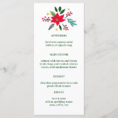 Poinsettia Christmas CUSTOM Holiday Dinner Party Menu (Voorkant)
