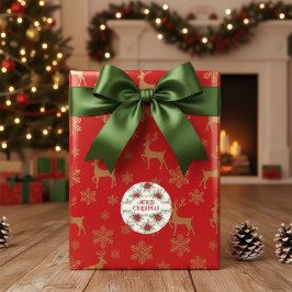 Poinsettia Christmas - Elegant Holiday Floral Seal Ronde Sticker