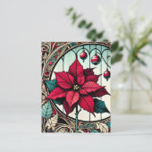 Poinsettia Christmas Flower Briefkaart (Staand voorkant)