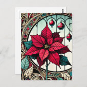 Poinsettia Christmas Flower Briefkaart (Voorkant / Achterkant)
