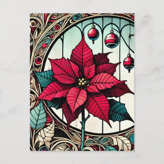 Poinsettia Christmas Flower Briefkaart (Voorkant)