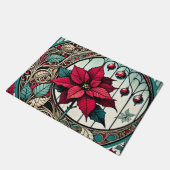 Poinsettia Christmas Flower Deurmat (Schuin)