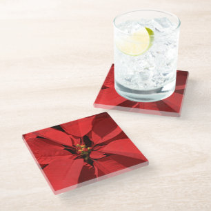 Poinsettia Christmas Flower Glazen Onderzetter