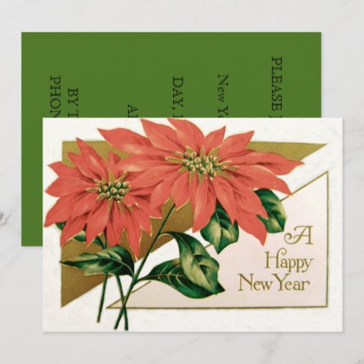 Poinsettia Christmas Flower Kaart (Voorkant / Achterkant)