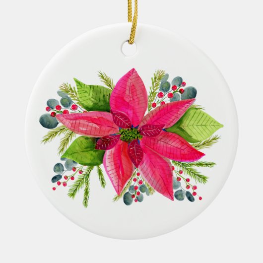 Poinsettia Christmas Ornament  (Voorkant)