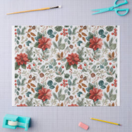 Poinsettia Christmas Tissue Paper Tissuepapier