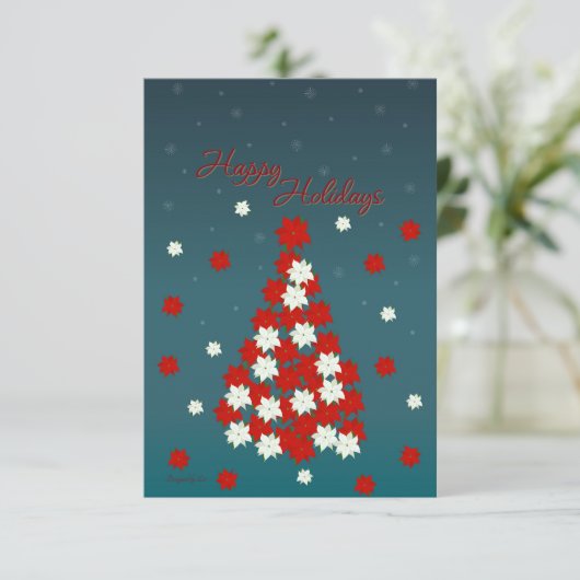 Poinsettia Christmas Tree briefkaart (Staand voorkant)