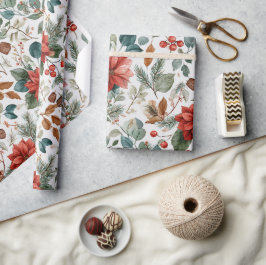 Poinsettia Christmas Wrapping Paper Cadeaupapier