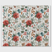 Poinsettia Christmas Wrapping Paper Cadeaupapier (Vlak)