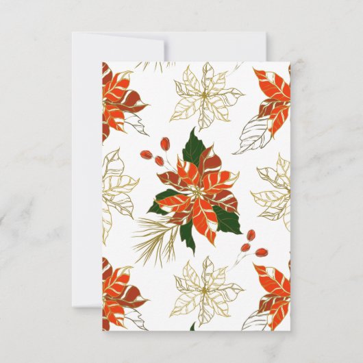 Poinsettia Citrus Gold kerstbruiloft RSVP-Kaart RSVP Kaartje (Achterkant)