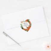 Poinsettia Citrus Gold Winter Merry Kerstry Hart Sticker (Envelop)