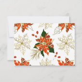 Poinsettia Citrus Gold Winter Wedding RSVP (Achterkant)