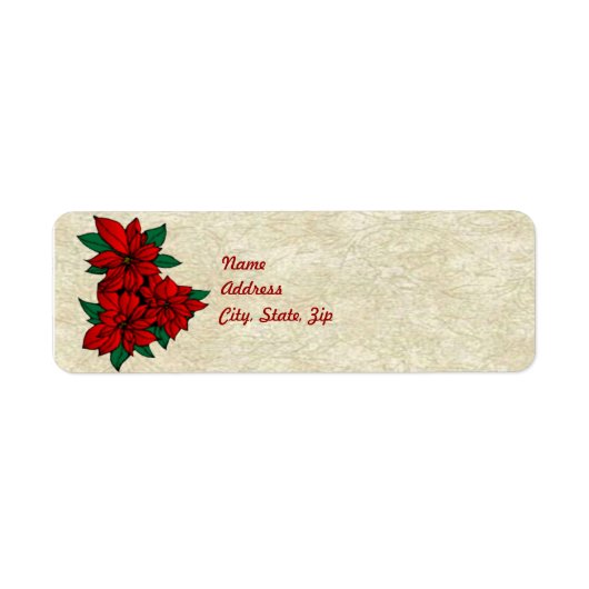 Poinsettia Cluster Address Label Sjabloon (Voorkant)