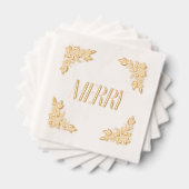 Poinsettia Corners Merry Design Folie Servetten (Insitu (Gestapeld))