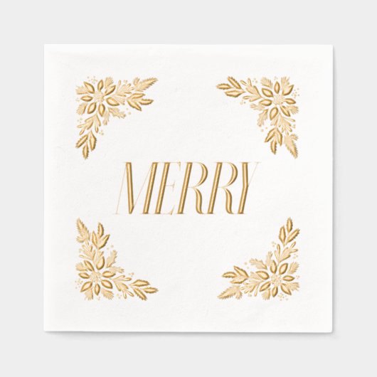 Poinsettia Corners Merry Design Folie Servetten (Voorkant)