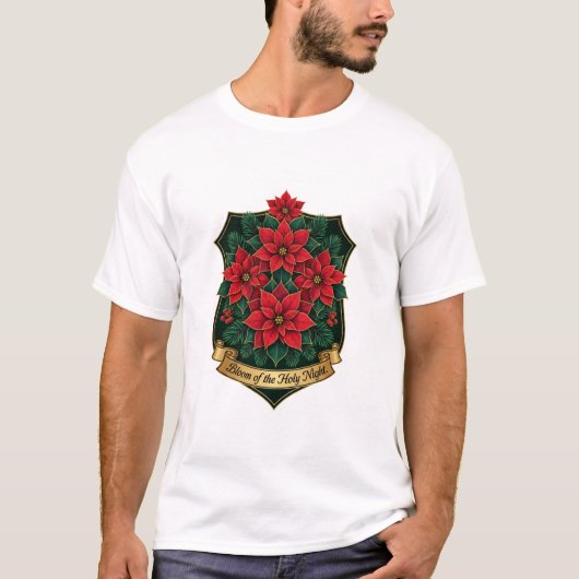 Poinsettia Crest T-Shirt (Voorkant)