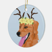 Poinsettia crown Coonhound ornament (Links)