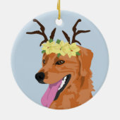 Poinsettia crown Coonhound ornament (Achterkant)