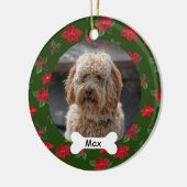 Poinsettia Custom Pet Puppy Dog Foto Keramisch Ornament (Links)