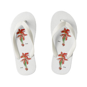 Poinsettia Cute Flower Child Floral Funny Girl Kinder Teenslippers
