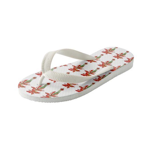 Poinsettia Cute Flower Child Floral Funny Girl Kinder Teenslippers (Schuin)