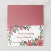 Poinsettia Dank Je Wel Rood Bloemstuk Kerst Bruilo Plaatskaartje (Buitenkant ongevouwen)