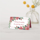 Poinsettia Dank Je Wel Rood Bloemstuk Kerst Bruilo Plaatskaartje (Voorkant)