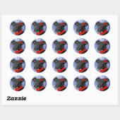 Poinsettia Daphne Ronde Sticker (Vel)