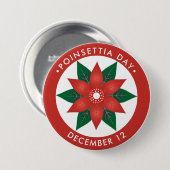Poinsettia Day, rode bloem Ronde Button 7,6 Cm (Voorkant /achterkant)