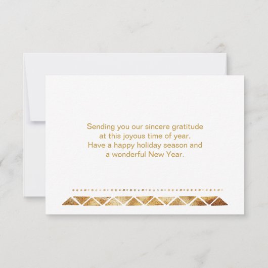 Poinsettia, dennen, gouden kerstmis bedankkaart (Achterkant)