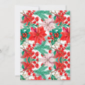 Poinsettia, Dennen Takken en Rode Bessen Kaart (Achterkant)