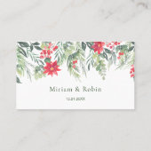 Poinsettia Dennengroen Blad Rode Bes Plaatskaart Plaatskaartje (Achterkant)