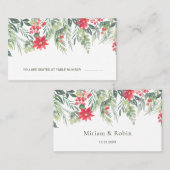 Poinsettia Dennengroen Blad Rode Bes Plaatskaart Plaatskaartje (Voorkant / Achterkant)