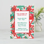 Poinsettia, Dennentakken en Rode Bessen  Kaart (Staand voorkant)