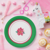 Poinsettia Design Kerstparty-producten Papieren Bordje (Feest)