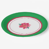 Poinsettia Design Kerstparty-producten Papieren Bordje (Gekanteld)