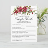 Poinsettia die het beste bruidsspel van het paar k kaart (Staand voorkant)