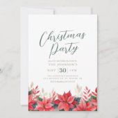 Poinsettia Elegant Kerstfeest Kaart (Voorkant)