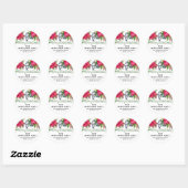 Poinsettia Elegant Merry kerst Return Address Ronde Sticker (Vel)