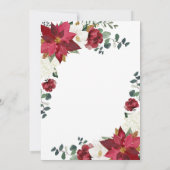 Poinsettia Elegant Red Gold White Floral Wedding Kaart (Achterkant)
