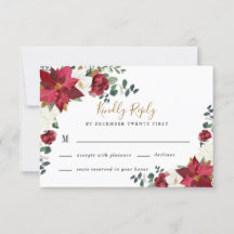 Poinsettia Elegant Red Gold White Floral Wedding