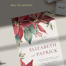 Poinsettia Elegante Kerstmis Winter Goud Bruiloft